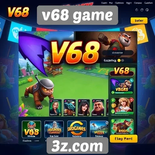 Interface e usabilidade do site v68 game